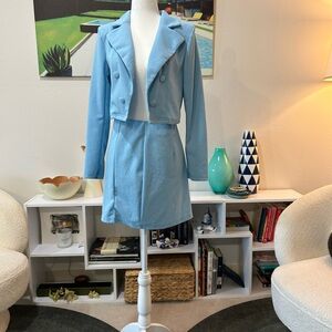 SHEIN Light Blue Skirt Set